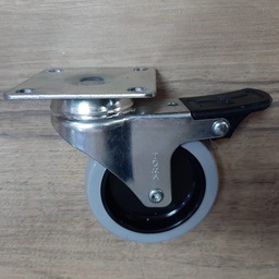 [005910] Nylon Castor w/plate 75mm Grey w/Break