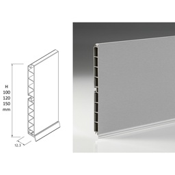 [000042] PVC Plinth Inox 100mm 4mt