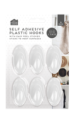 [001921] Self Adhesive White Hooks 6pcs