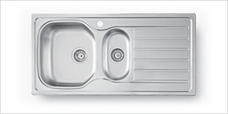 [005281] Sink 1.5 Bowl + Drain 1000 x 500mm Satin