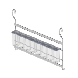 [005704] 8 Spice Bottles w/Hanger S4011 Chrome