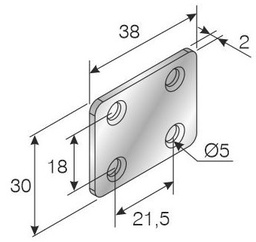 [003226] Straight Brace 38 x 30mm