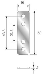 [001937] Straight Brace 58 x 16mm