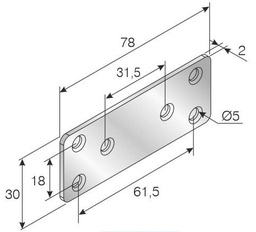 [002618] Straight Brace 78 x 30mm