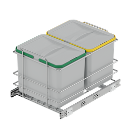 [004121] Waste Bin 400mm Bottom Mount 12 + 12lt S2578 Grey