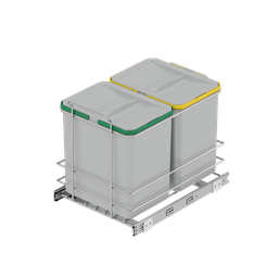 [003015] Waste Bin 400mm Bottom Mount 16 + 16lt S2579 Grey