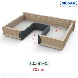[008841] Siphon for Drawer Anthracite Horizontal 53mm