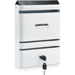 [000106] Letter Box White Metal 19.5cm x 25cm