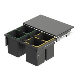[000432] Waste Bin 800mm Lid Mount 16 + 16 + 16 + 16 + 2lt S2387 Anthracite