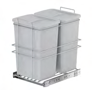 [000651] Waste Bin 400mm Bottom Mount Soft Close 35 + 35lt S2592 Grey