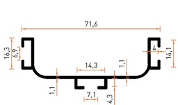 [001084] Al.Profile Gola C PA7675 Anodized 4mt