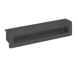 [000998] C/Handle Recess Gomme Black Matt 128mm