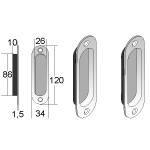 [001178] C/Handle Recess Blind Black 120mm