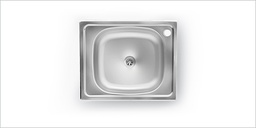 [001786] Sink 1 Bowl Square 500mm Decor