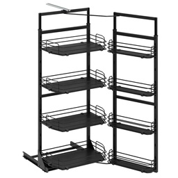 [001438] Twin Larder 1400 - 1550 600mm S1244 Chrome Wooden Bottom