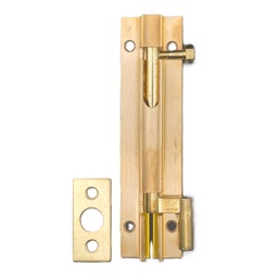 [002075] DB1040 Cranked Door Bolt 100mm Brass