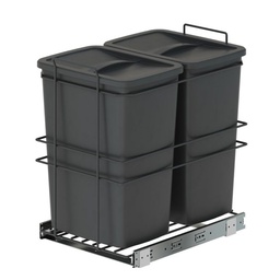 [002160] Waste Bin 400mm Mounted to Lid Soft Close 35 + 35lt S2593 Anthracite